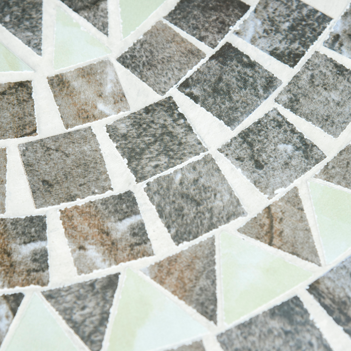 Outsunny Mosaic Side Table for Garden, Patio & Balcony Grey