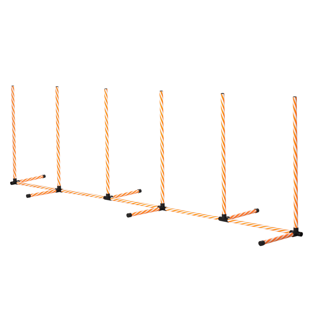 PawHut Dog Agility Weave Poles Training Obstacle Course Set, Slalom Equipment with Whistle and Storage Bag