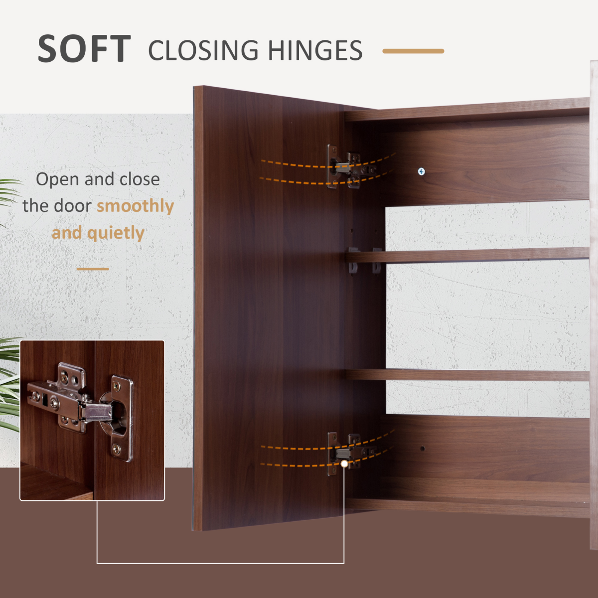 kleankin 63W x 60H cm Double Door Wall-Mount Bathroom Mirrored Medicine Cabinet