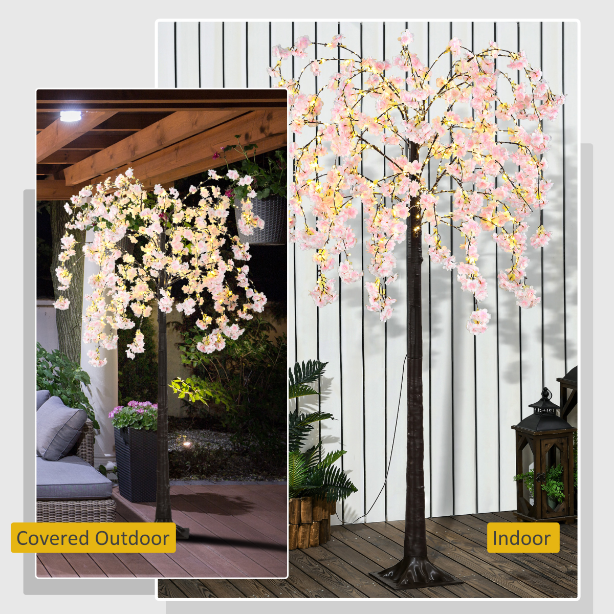 AIYAPLAY 180cm Cherry Blossom Tree Light, 450 LED, Warm White