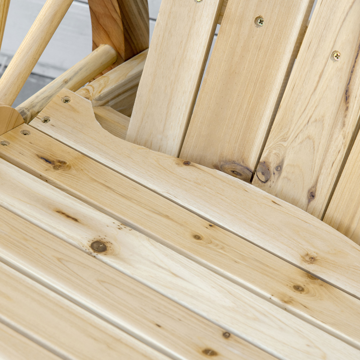 Outsunny Natural Fir Wood Adirondack Rocking Chair for Garden Porch