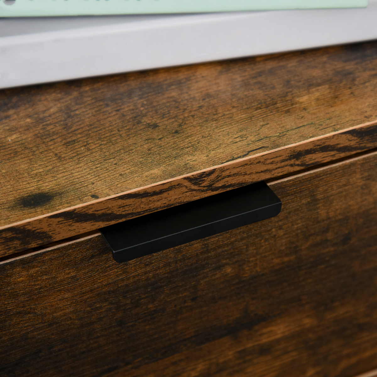 Industrial 3-Drawer Storage Chest with Steel Frame, Brown