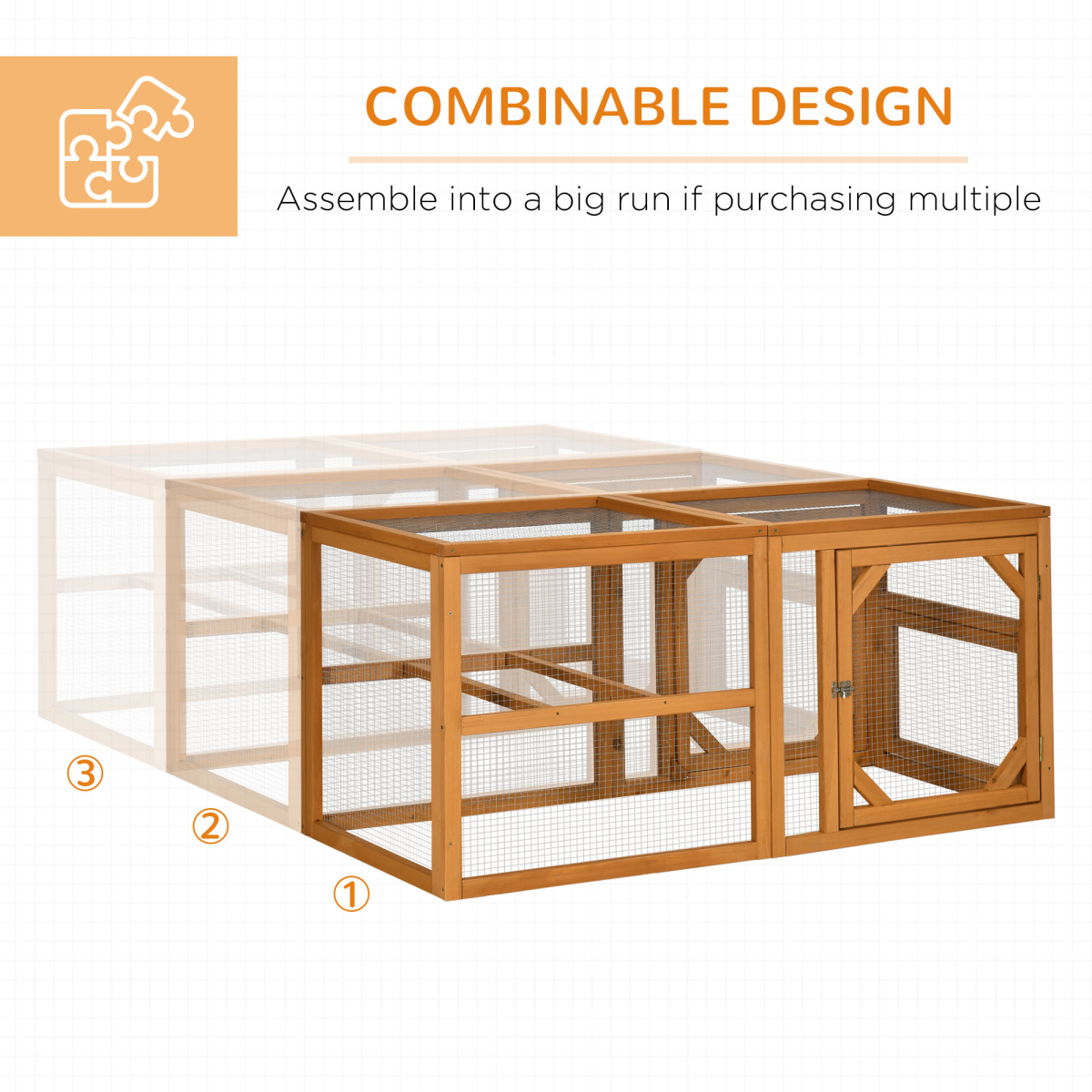 PawHut Wooden Chicken Coop with Perches and Lockable Doors for 2-4 Chickens