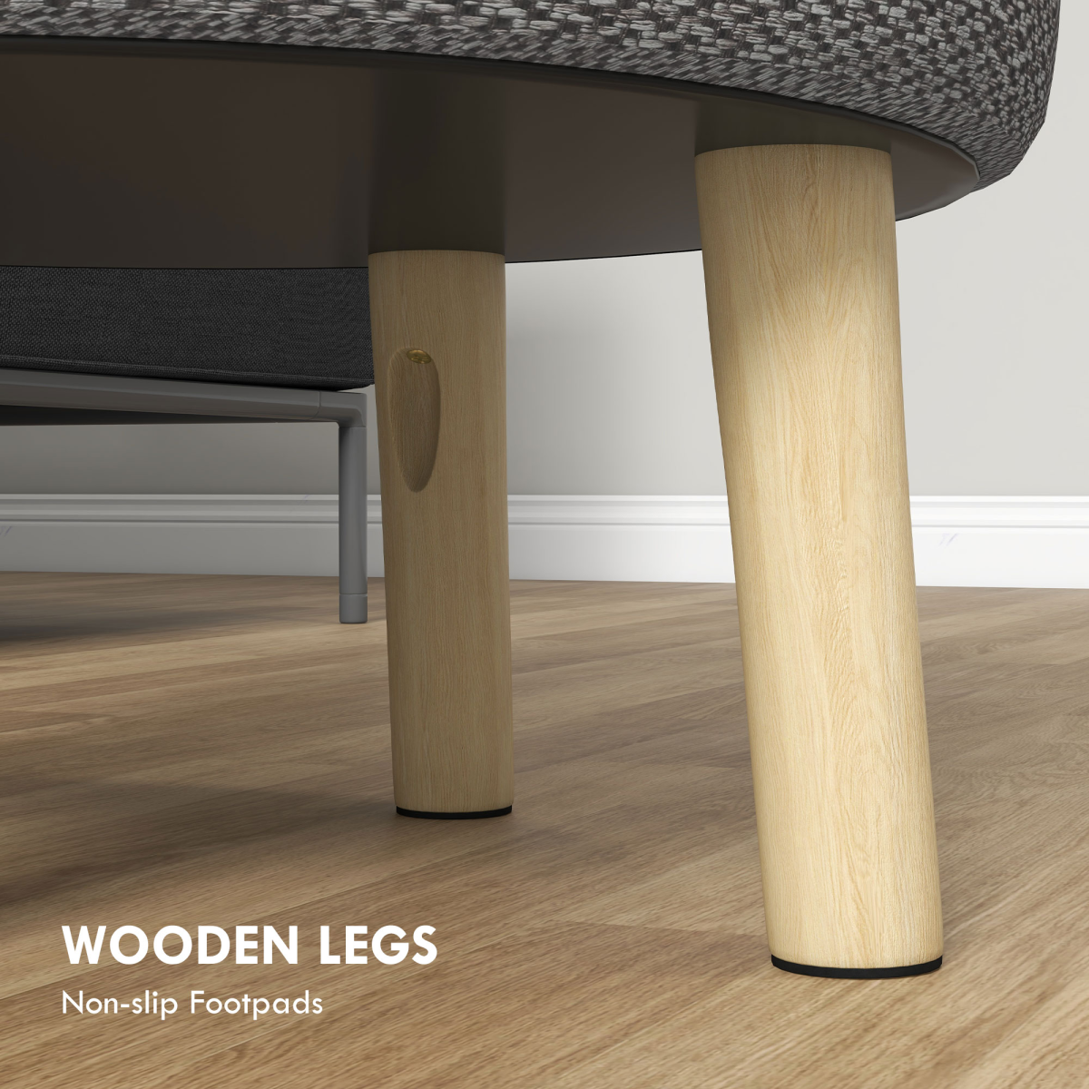 HOMCOM Round Storage Ottoman Stool with Cushioned Top & Hidden Storage
