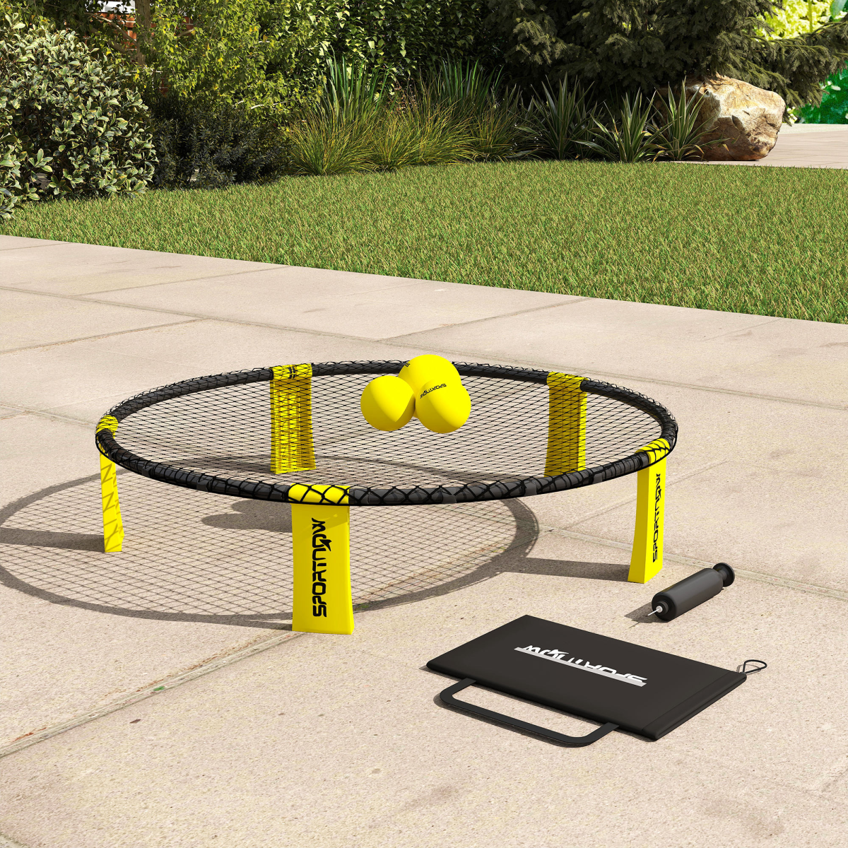 SPORTNOW Spikeball Game Set with Net, 3 Balls & Pump