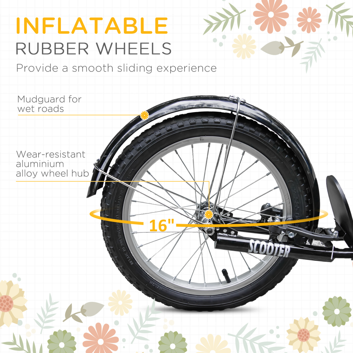 Adjustable Kids Kick Scooter with Brakes, 90-96cm, Ages 5-12