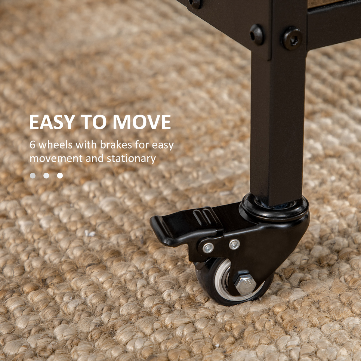 HOMCOM Mobile Drop Leaf Dining Table with Storage Shelf and Lockable Wheels