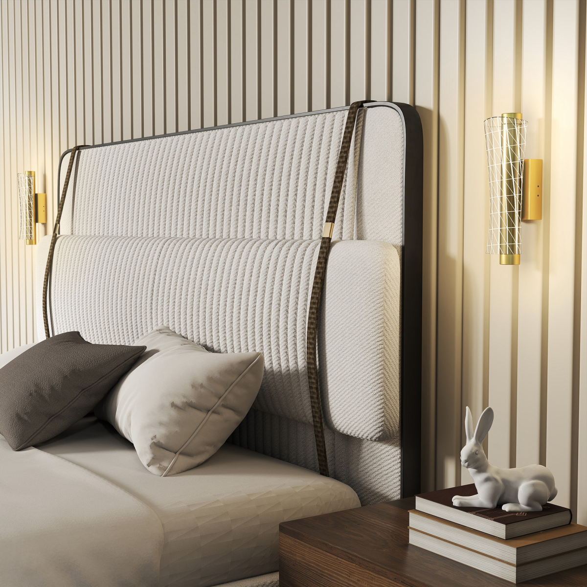 HOMCOM 2 Pack LED Geometric Wall Light, Gold Tone, Indoor
