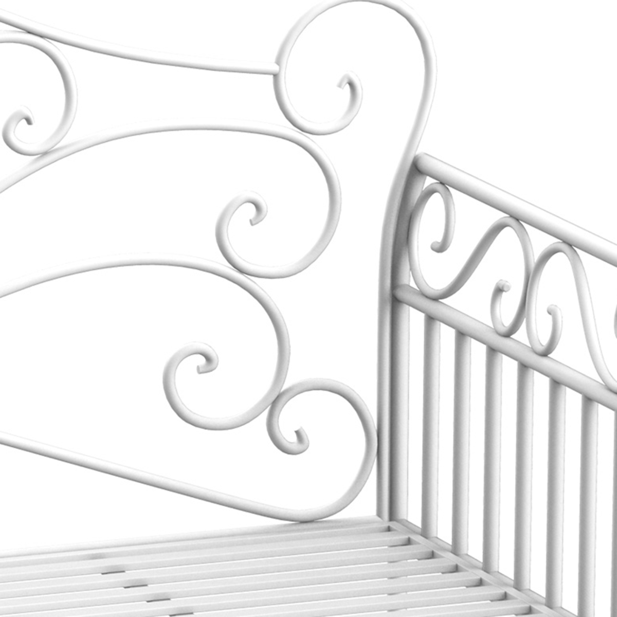Outsunny 2-Seater White Metal Garden Bench with Backrest