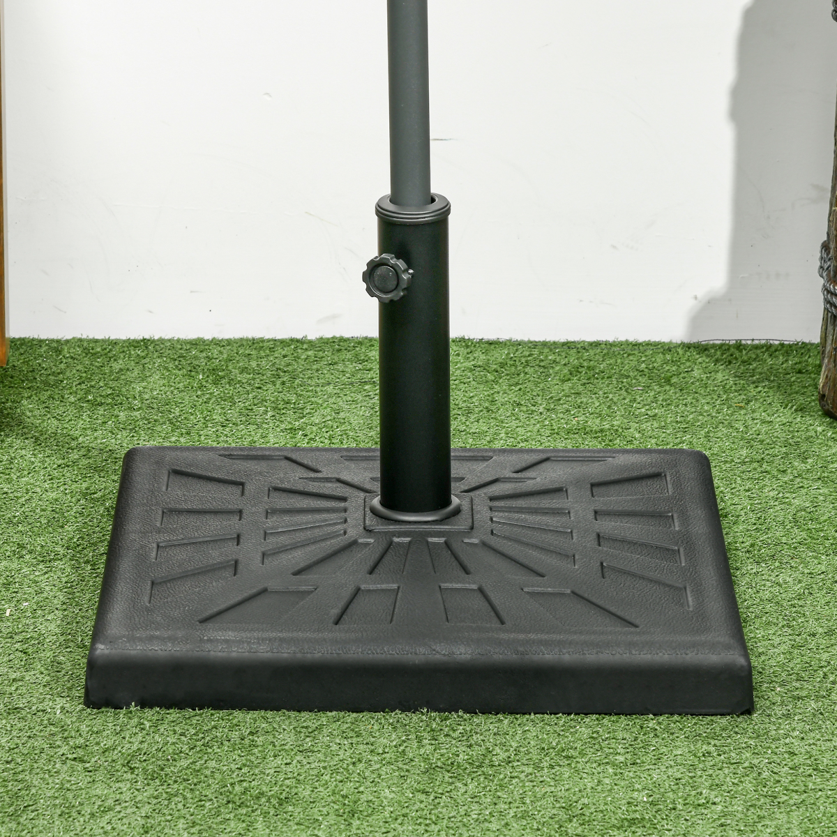 Outsunny 19kg Square Resin Garden Parasol Base for Poles of 32mm, 38mm, 48mm