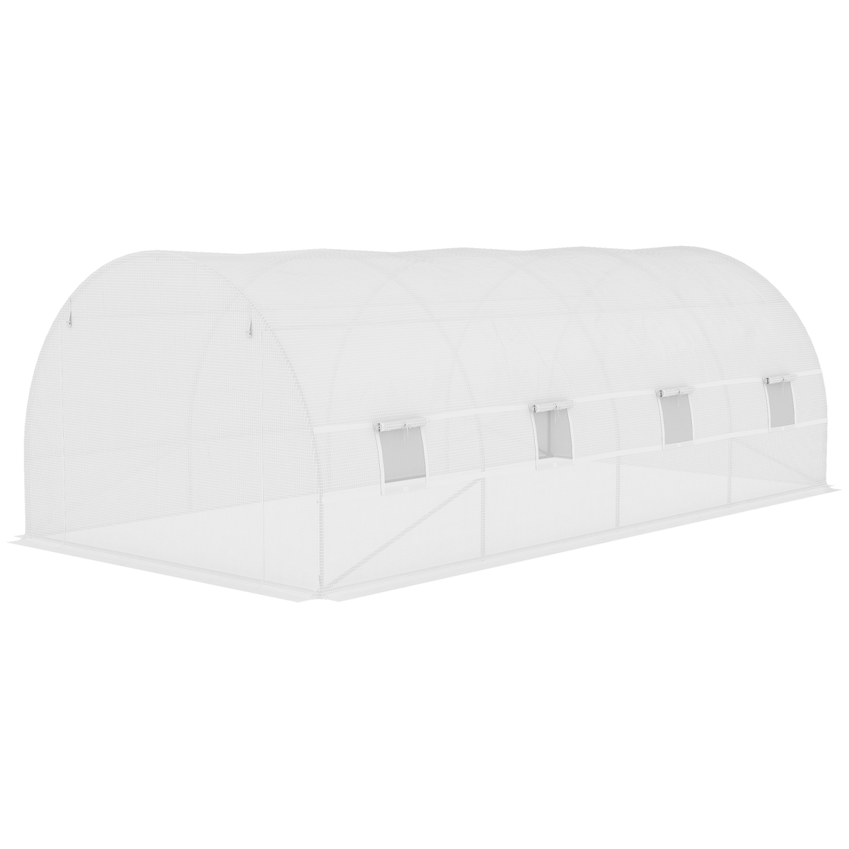 Outsunny 6x3x2m White Greenhouse Replacement Cover with Zipped Door and 12 Windows (Cover Only)