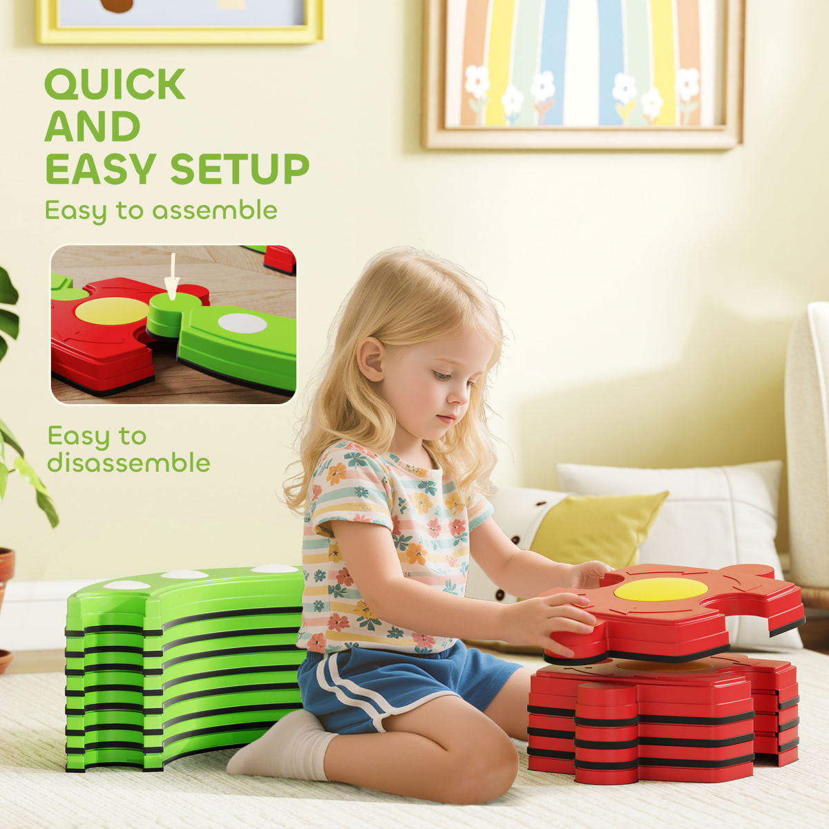 AIYAPLAY Kids Balance Beam Stepping Stones Sensory Toy