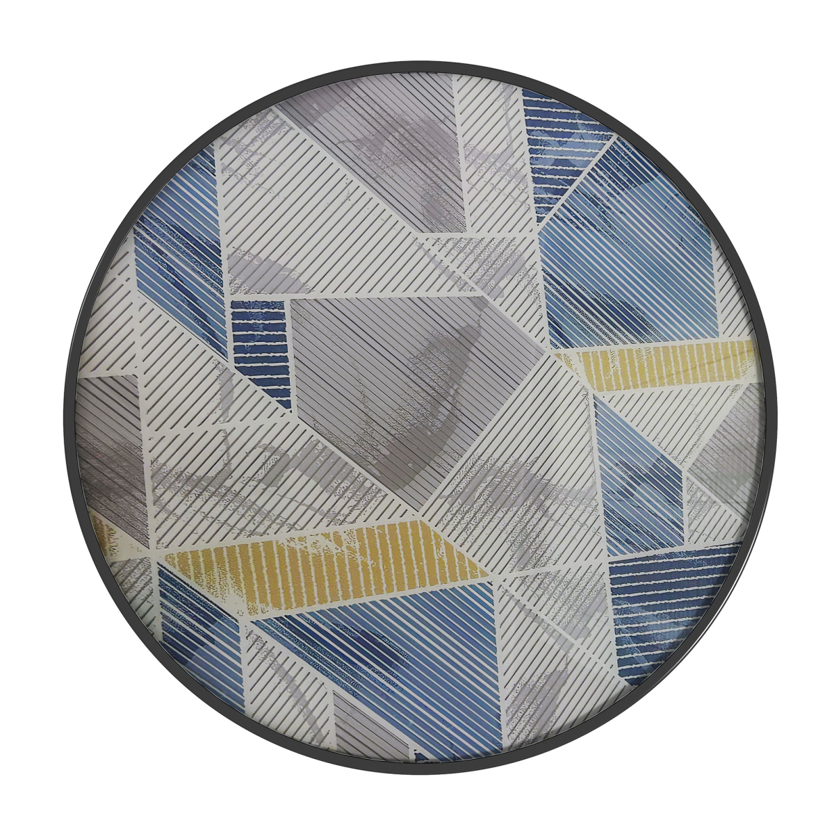 Outsunny Round Tempered Glass Garden Table, Multicolour