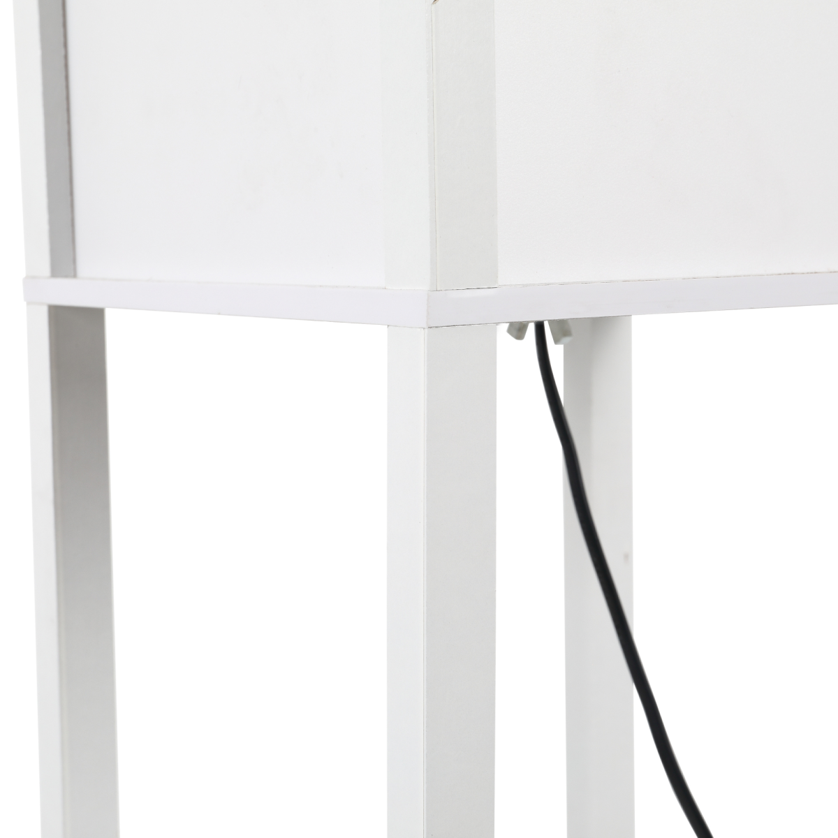 HOMCOM 4-Tier Floor Lamp with 3 Storage Shelves, White