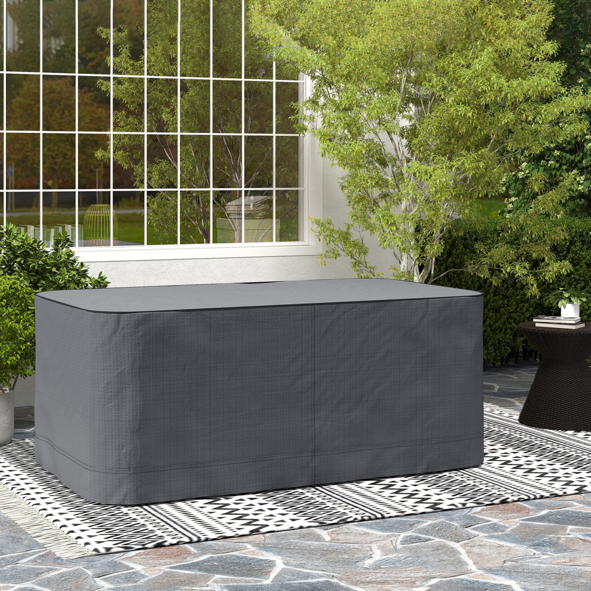 Outsunny Garden 2-3 Seater Sofa Cover, Water-Resistant Oxford Furniture Cover, Grey