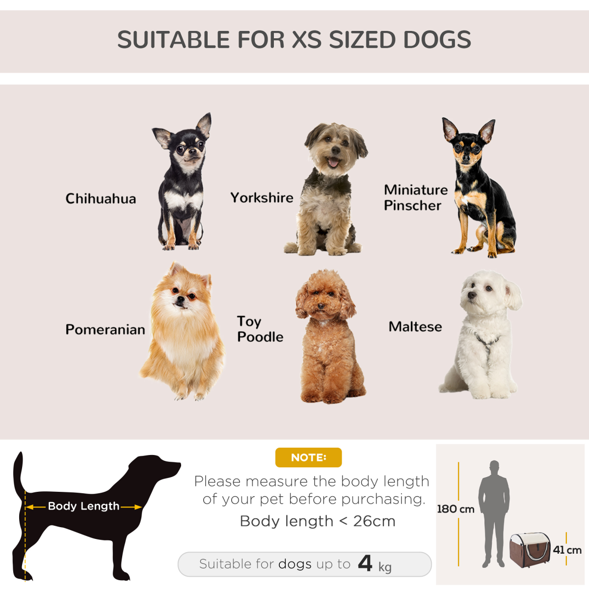 PawHut Folding Soft Pet Crate, Foldable Mesh Fabric Travel Carrier for Small Pets and Puppies, Water-Resistant 600D Oxford, Brown