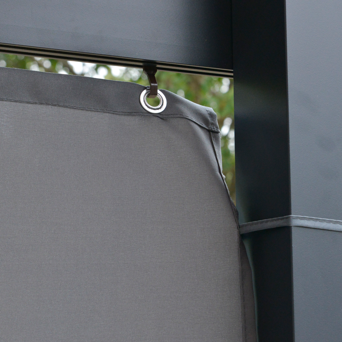 Outsunny Outdoor Hardtop Pergola, 4 x 3m, Grey, Polycarbonate Roof, Powder-Coated Aluminium Frame