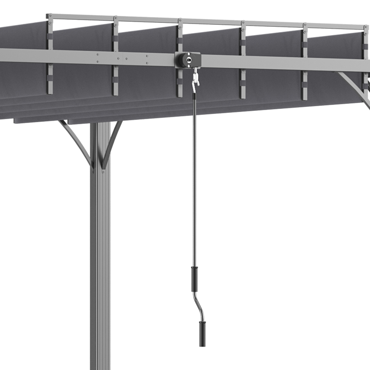 Outsunny 3 x 3m Outdoor Aluminium and Steel Pergola with 135° Louvered Roof, Grey