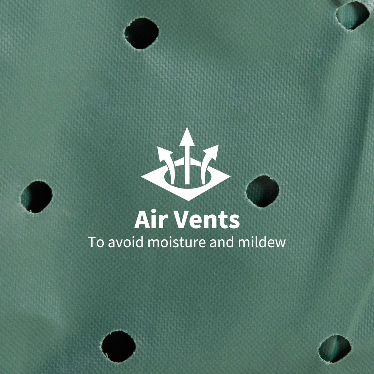 Outsunny Large Round 600D Waterproof PVC-Coated Outdoor Furniture Cover, Green