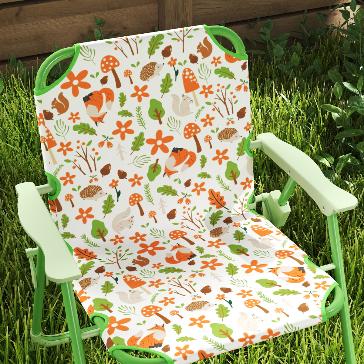 AIYAPLAY Kids Fox Outdoor Furniture Set with Adjustable Parasol