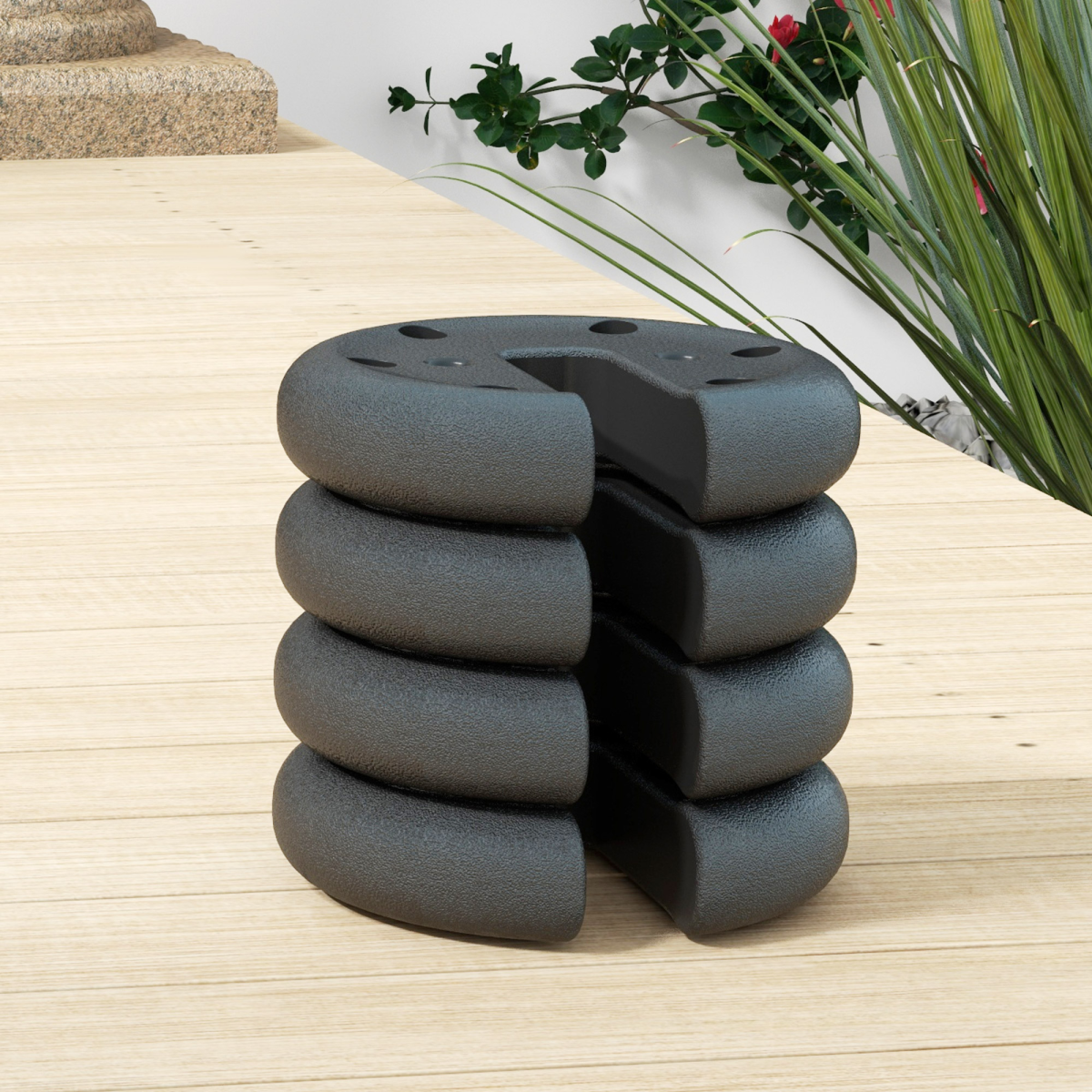 Outsunny 4-Piece Tent Base Weight Set for 20 x 20mm to 30 x 30mm Square Tubes