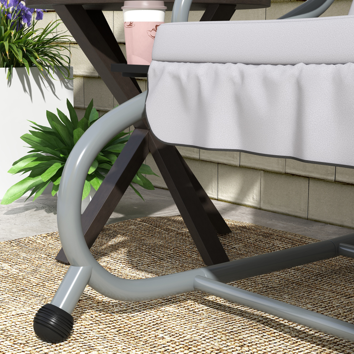 Outsunny 2-in-1 3-Seater Garden Swing Chair with Adjustable Canopy, Grey