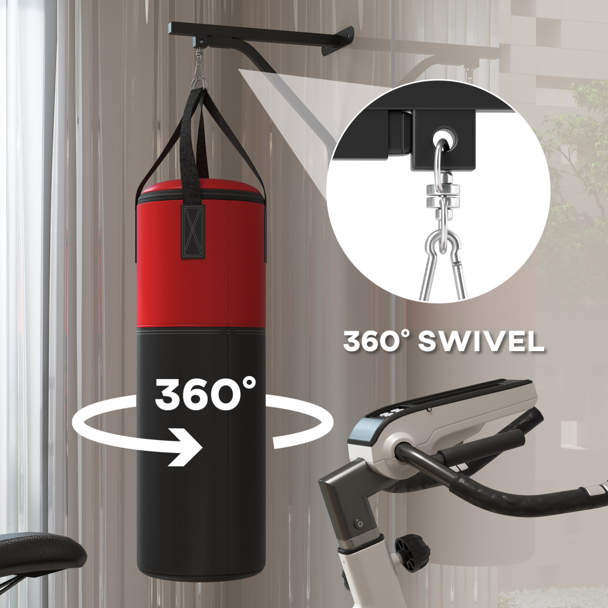 SPORTNOW Fillable Punch Bag with Boxing Gloves and Wall Bracket