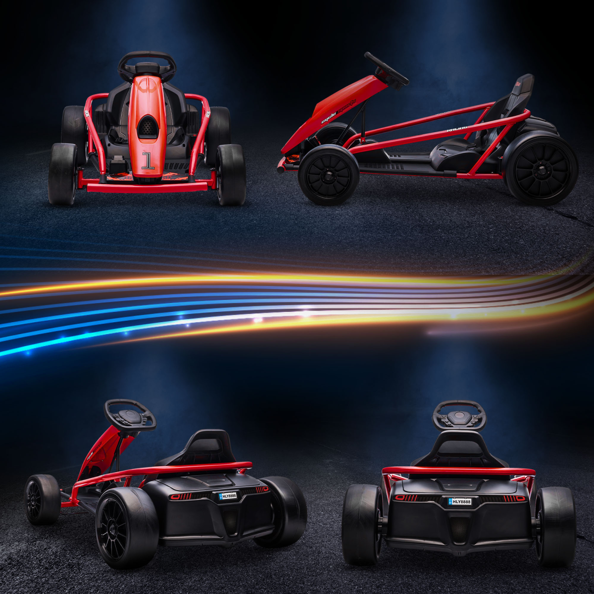 HOMCOM 24V Electric Go Kart for Kids with Music, Horn, Soft Start