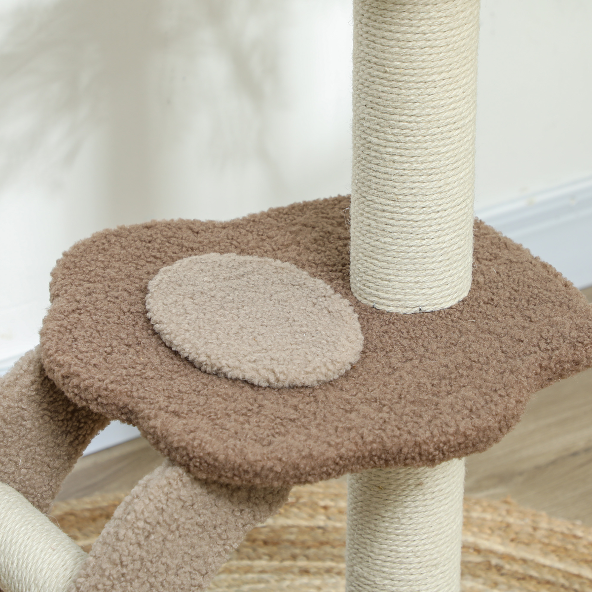 PawHut 88cm Indoor Cat Tree with Scratching Post & Cat House, Brown