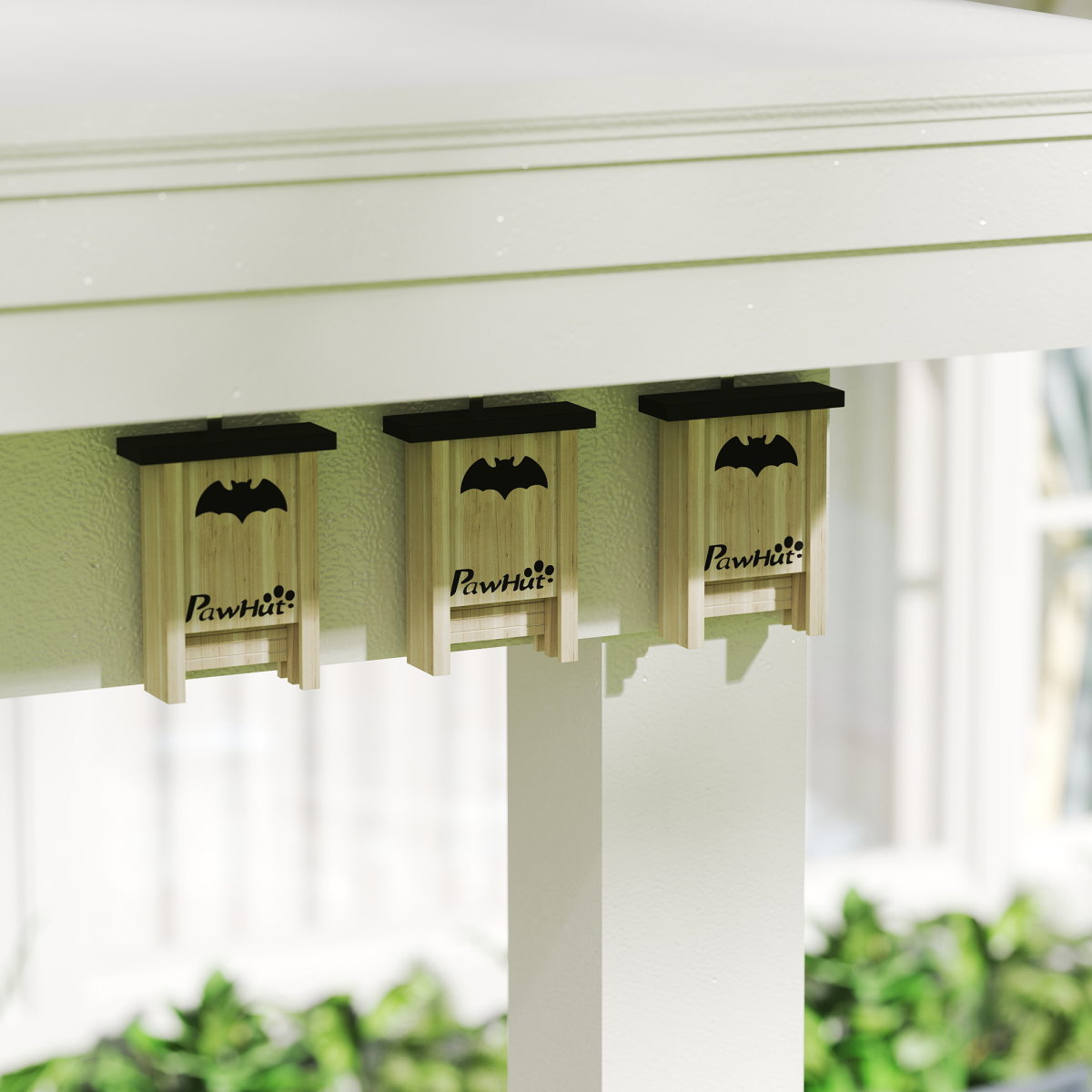 PawHut Set of 3 Fir Wood Bat Boxes to Attract Bats