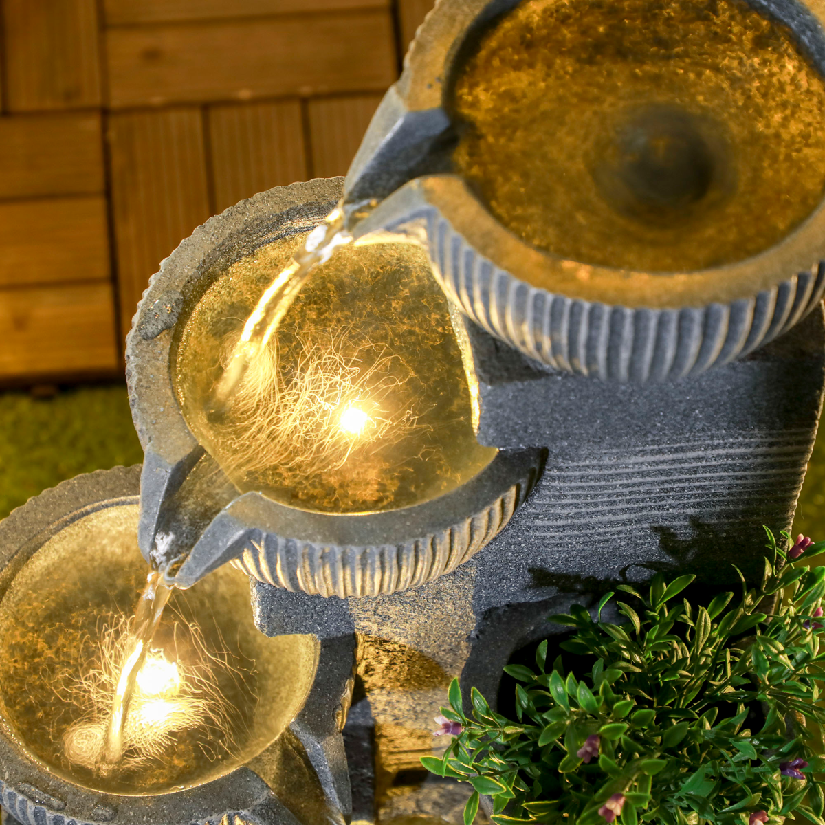Outsunny Solar Outdoor Water Fountain with LED Lights