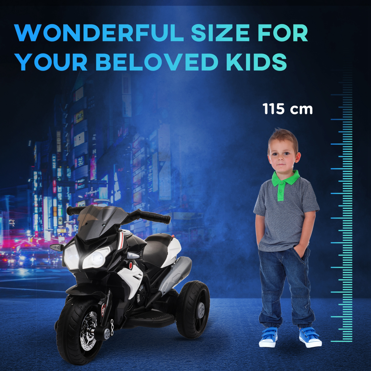 Kids 6V Electric Motorcycle Ride-On Toy with Music, Horn & Lights