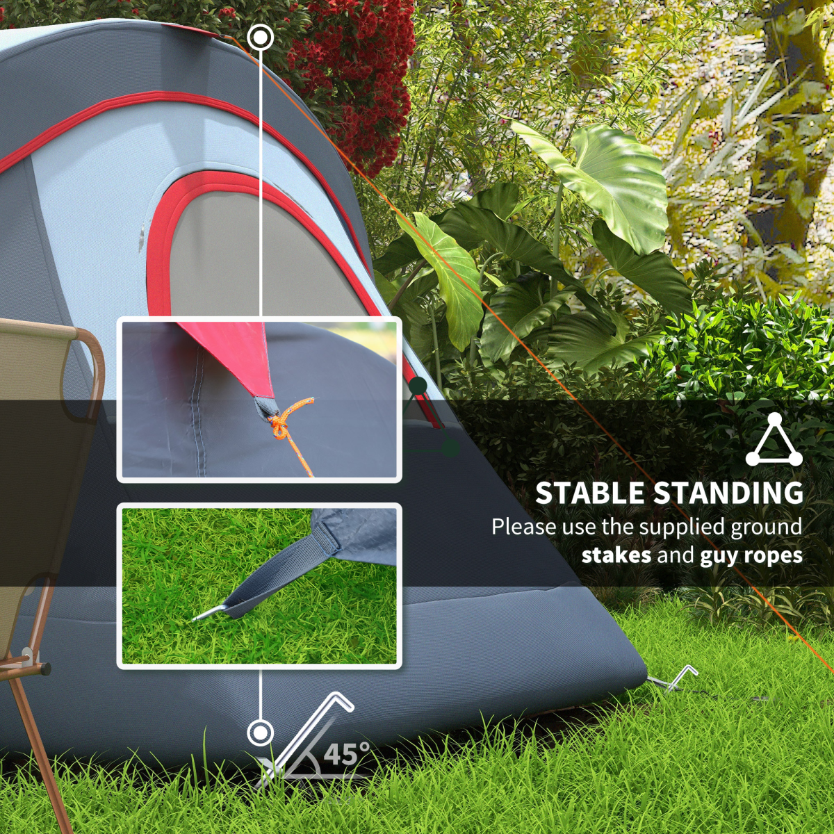 5-6 Person Family Camping Tent, Fiberglass & Steel Frame