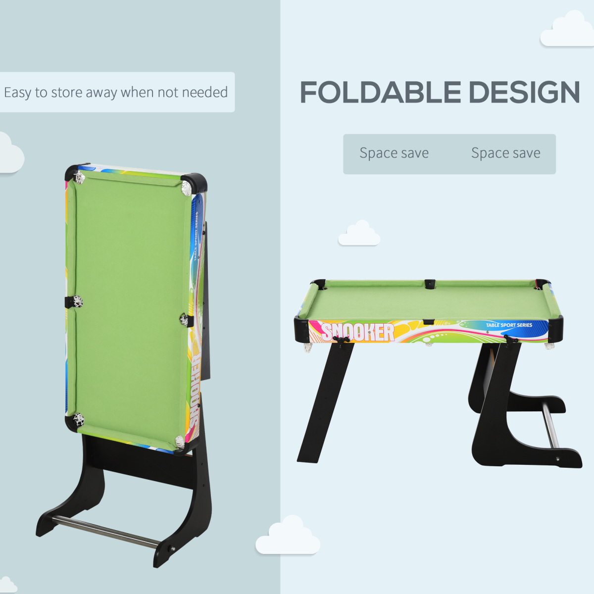 4-in-1 Foldable Game Table Hockey Football Table Tennis & Pool Home Gaming