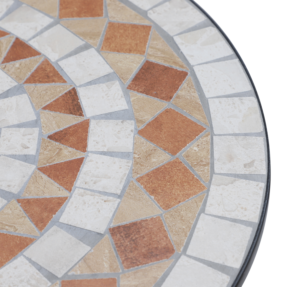 Outsunny Mosaic Patio Table 60x71H cm, Steel Frame, Ceramic Top