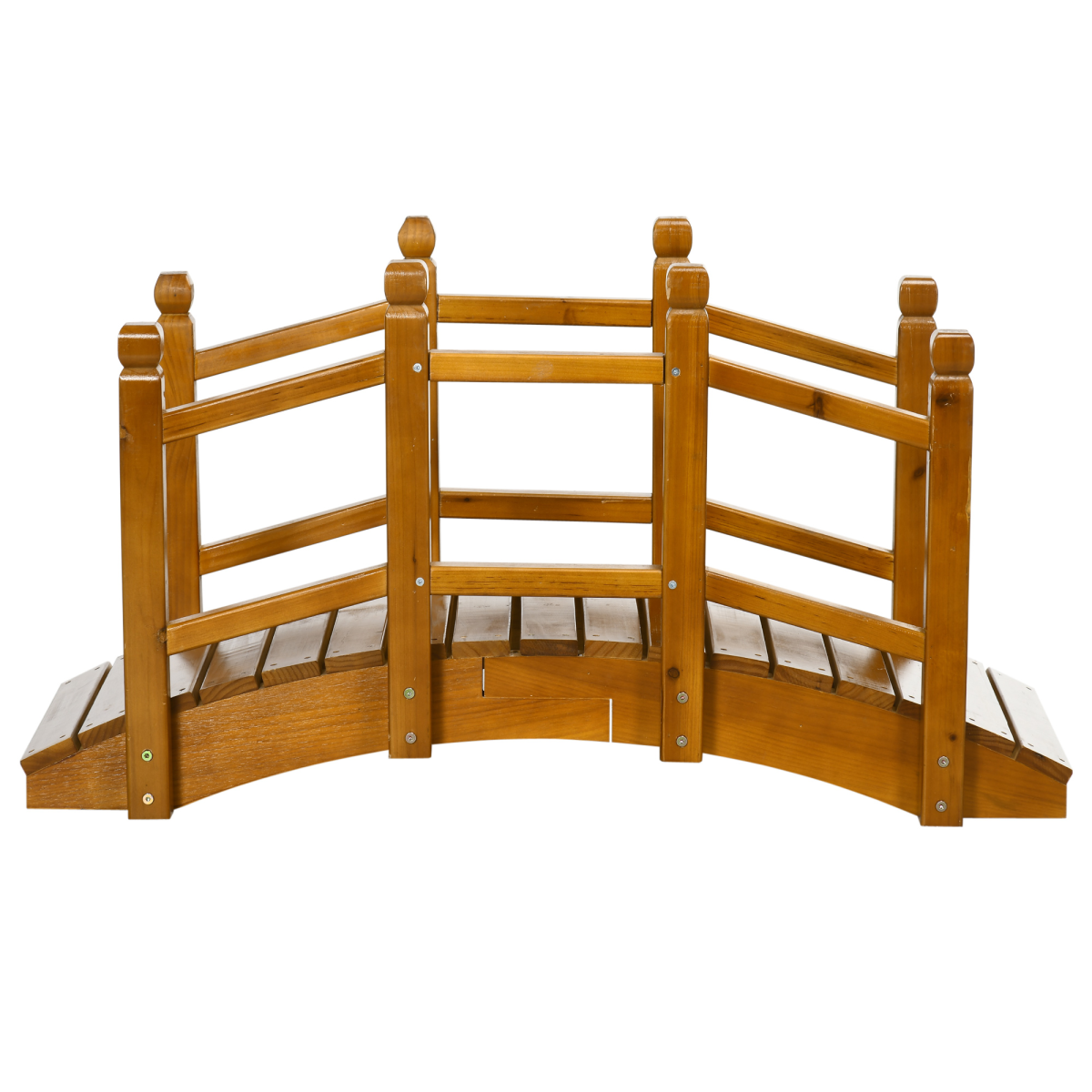 Outsunny Arched Wooden Garden Bridge with Safety Railings