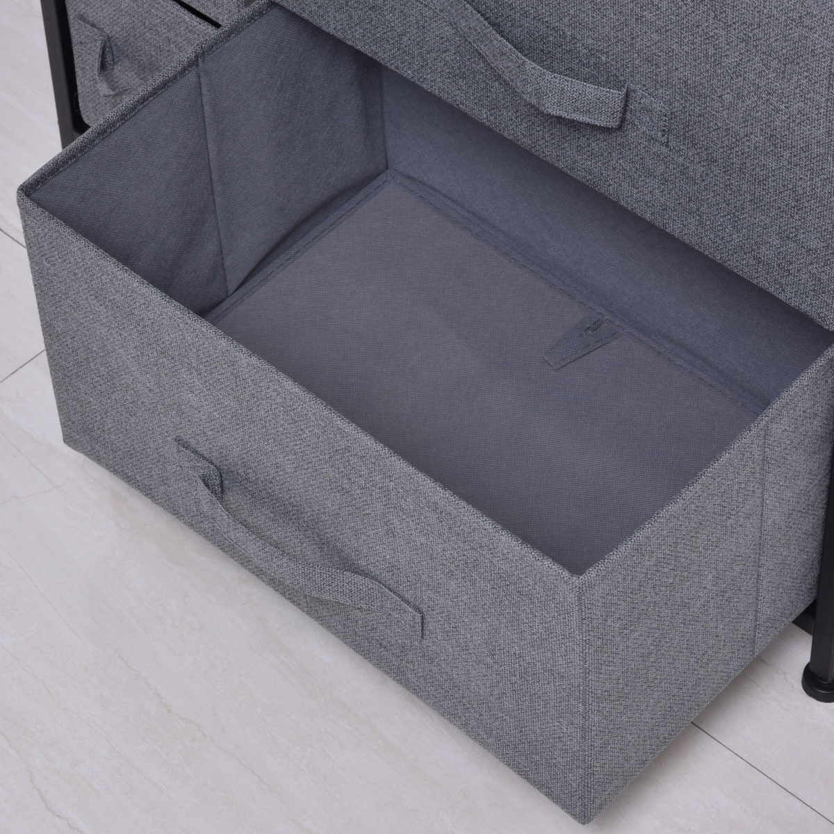HOMCOM 7-Drawer Chest of Drawers with Fabric Storage, Dark Grey