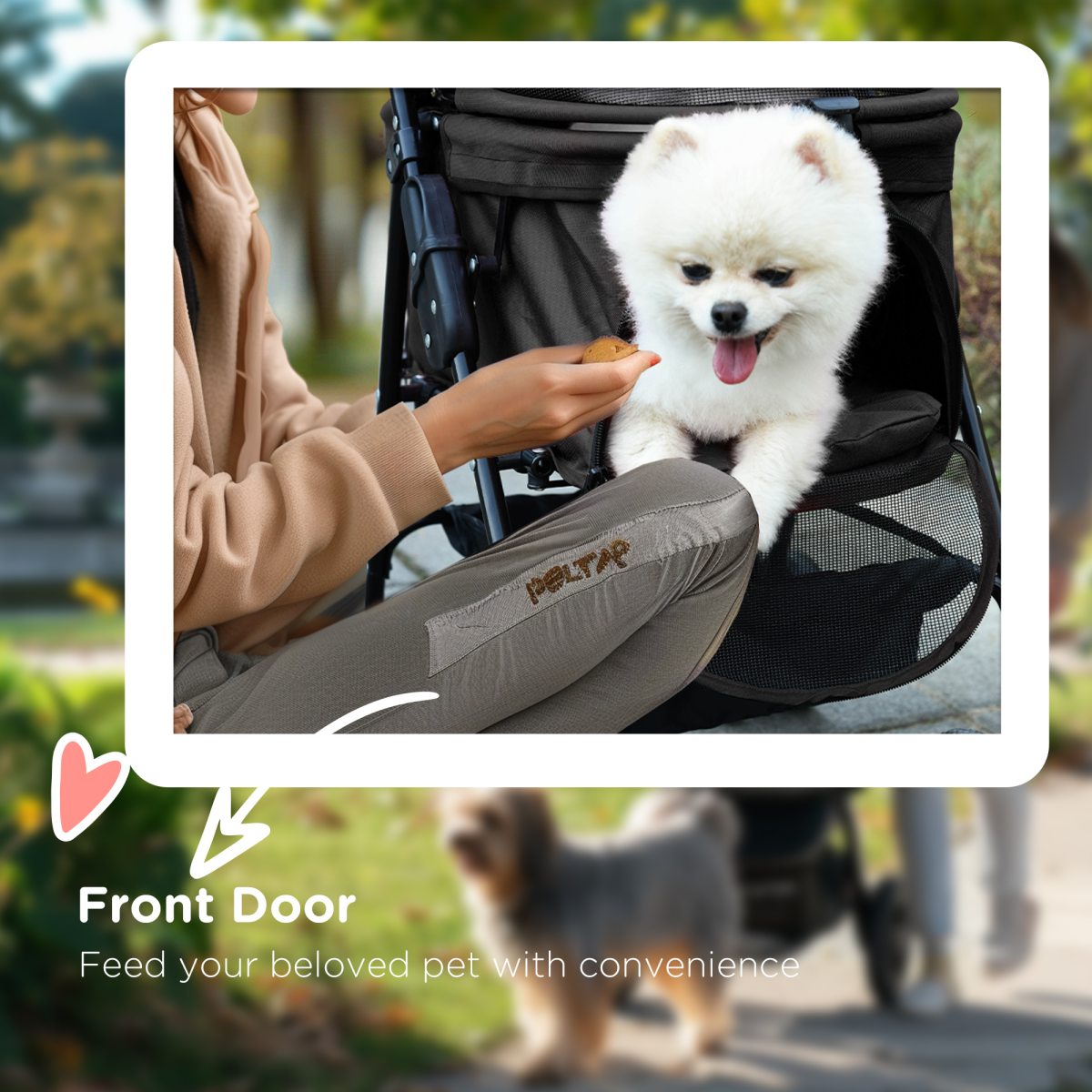 PawHut Foldable Pet Stroller with Brakes, Basket & Canopy, Black