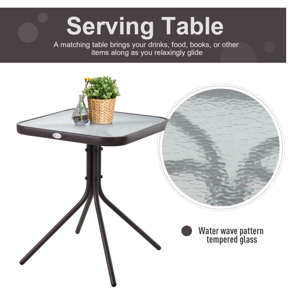 Outsunny 3-Piece Outdoor Glider Rocking Chair Set with Table, Steel Frame, Grey
