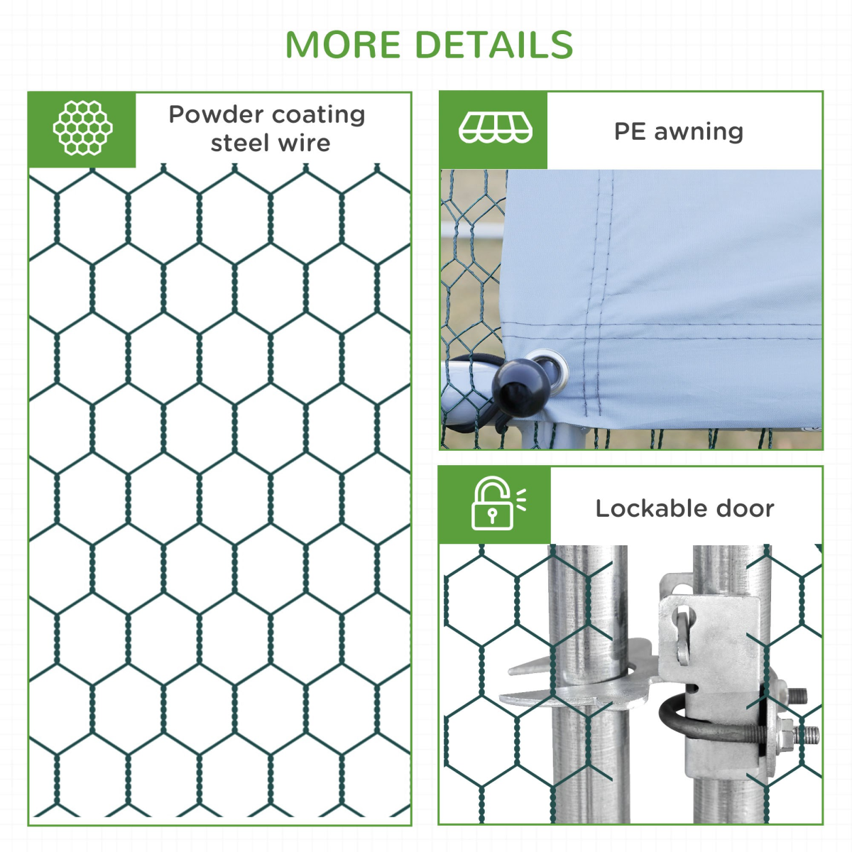 PawHut Large Walk-In Galvanised Chicken Run with Cover