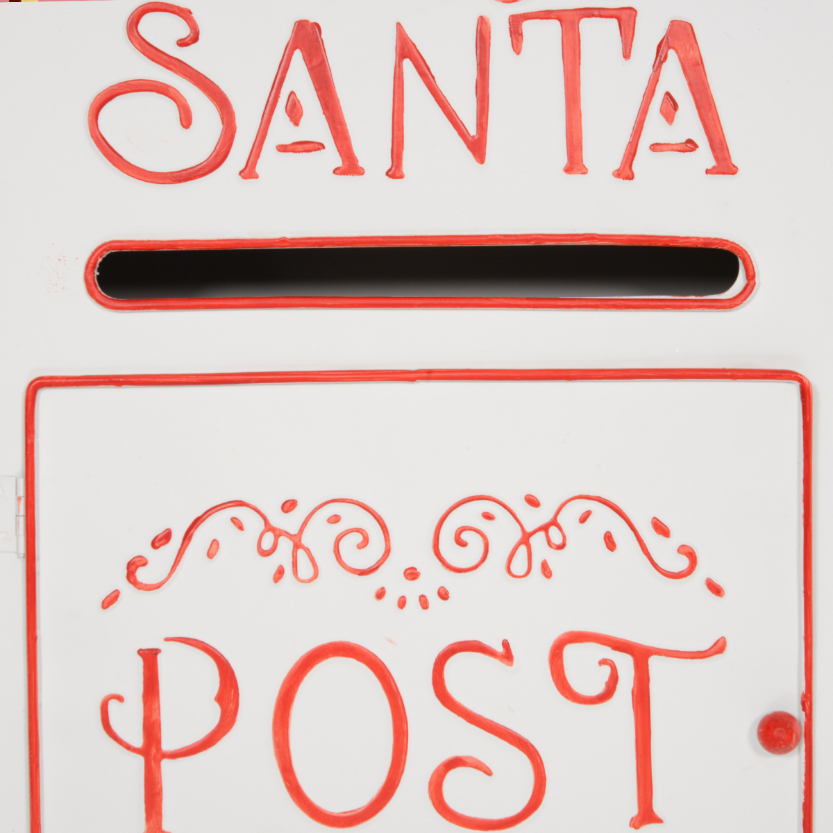HOMCOM Wall Mounted Christmas Post Box, White Steel Santa Mailbox