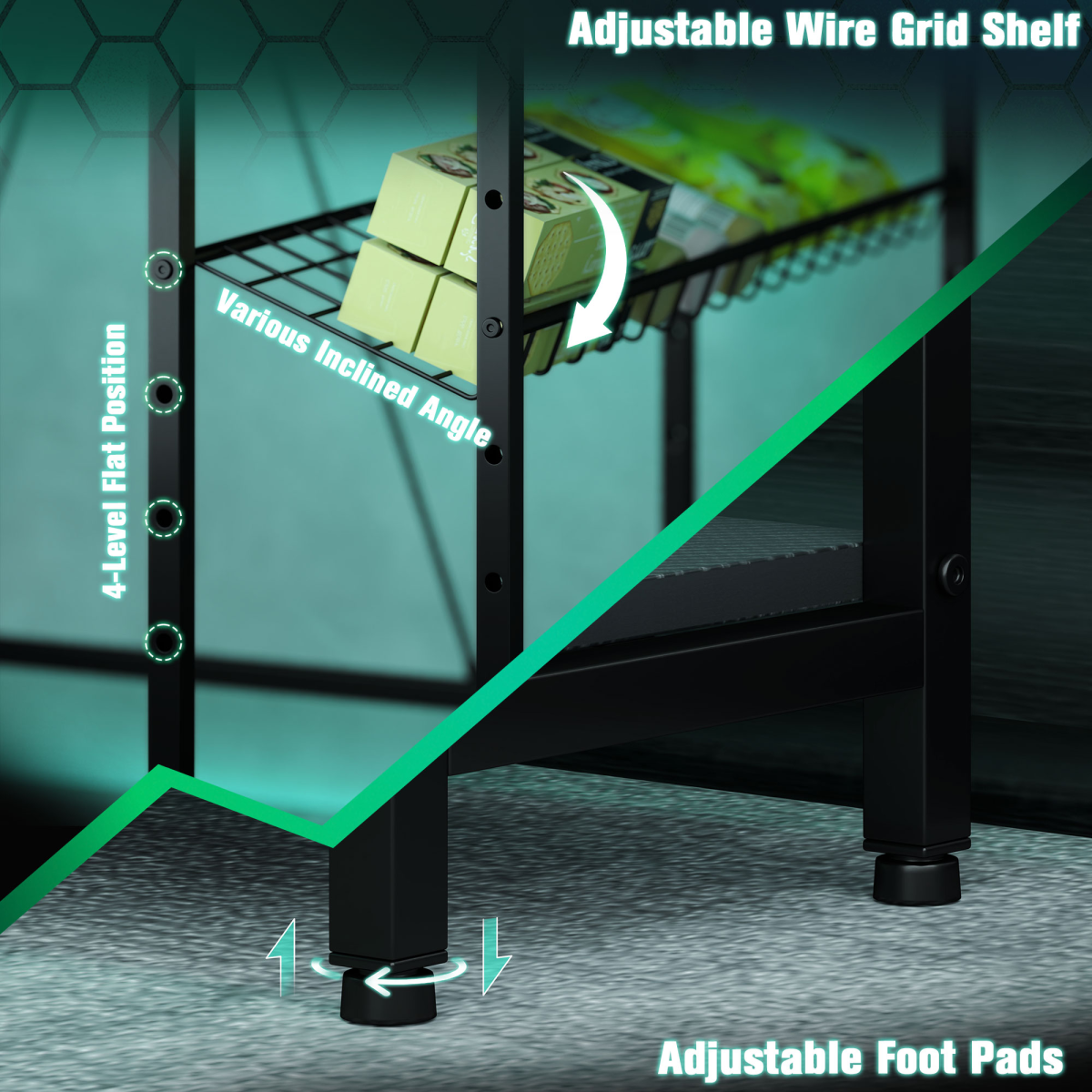 HOMCOM Reversible L Shaped Gaming Desk with LED Lights & Storage