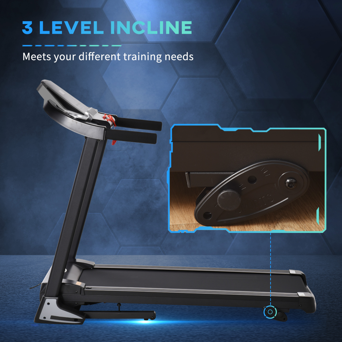 Folding Electric Treadmill 12km/h Incline with LED Display
