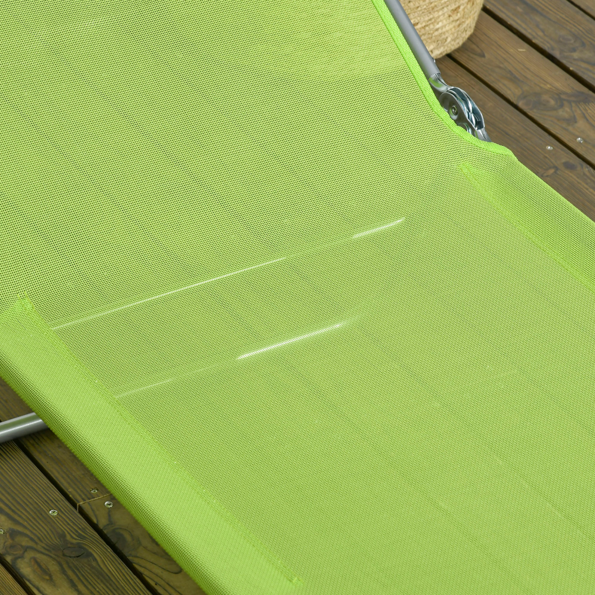 Outsunny Folding Sun Loungers Set of 2, Adjustable Backrest, Pillow, Green
