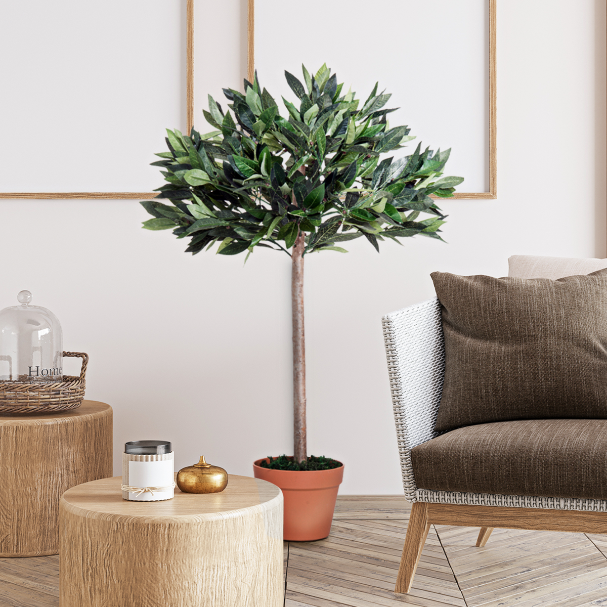 Outsunny Artificial Olive Tree Plant, 90 cm, Realistic Decor