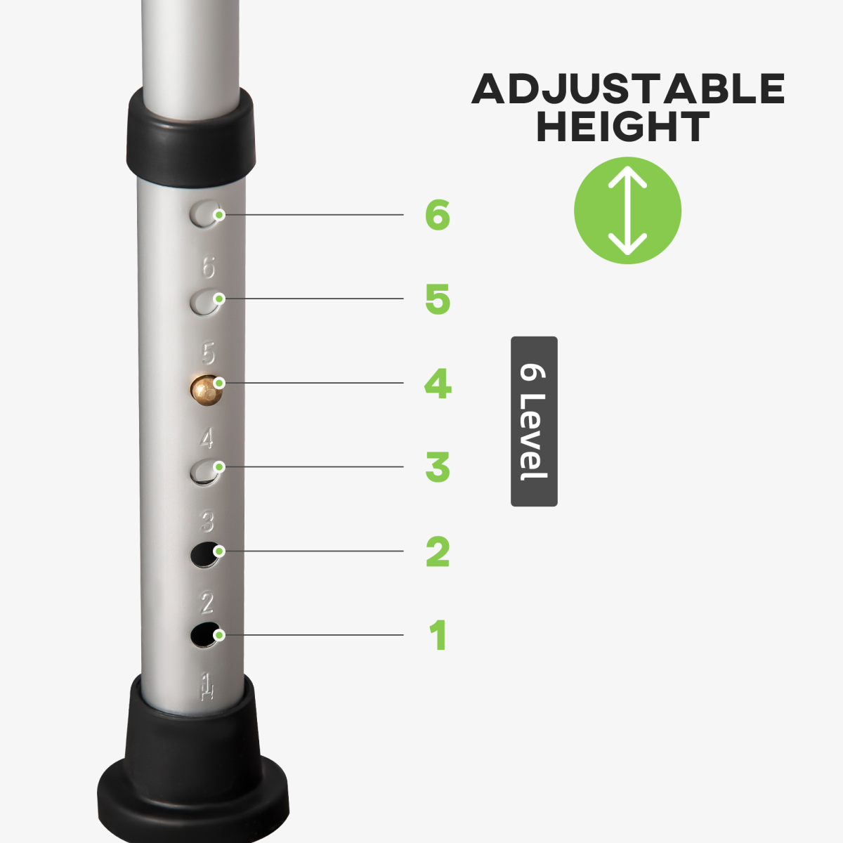 HOMCOM Adjustable Shower Stool with Suction Foot Pads, 4-Level Height, Aluminium Frame, 150kg Max Load