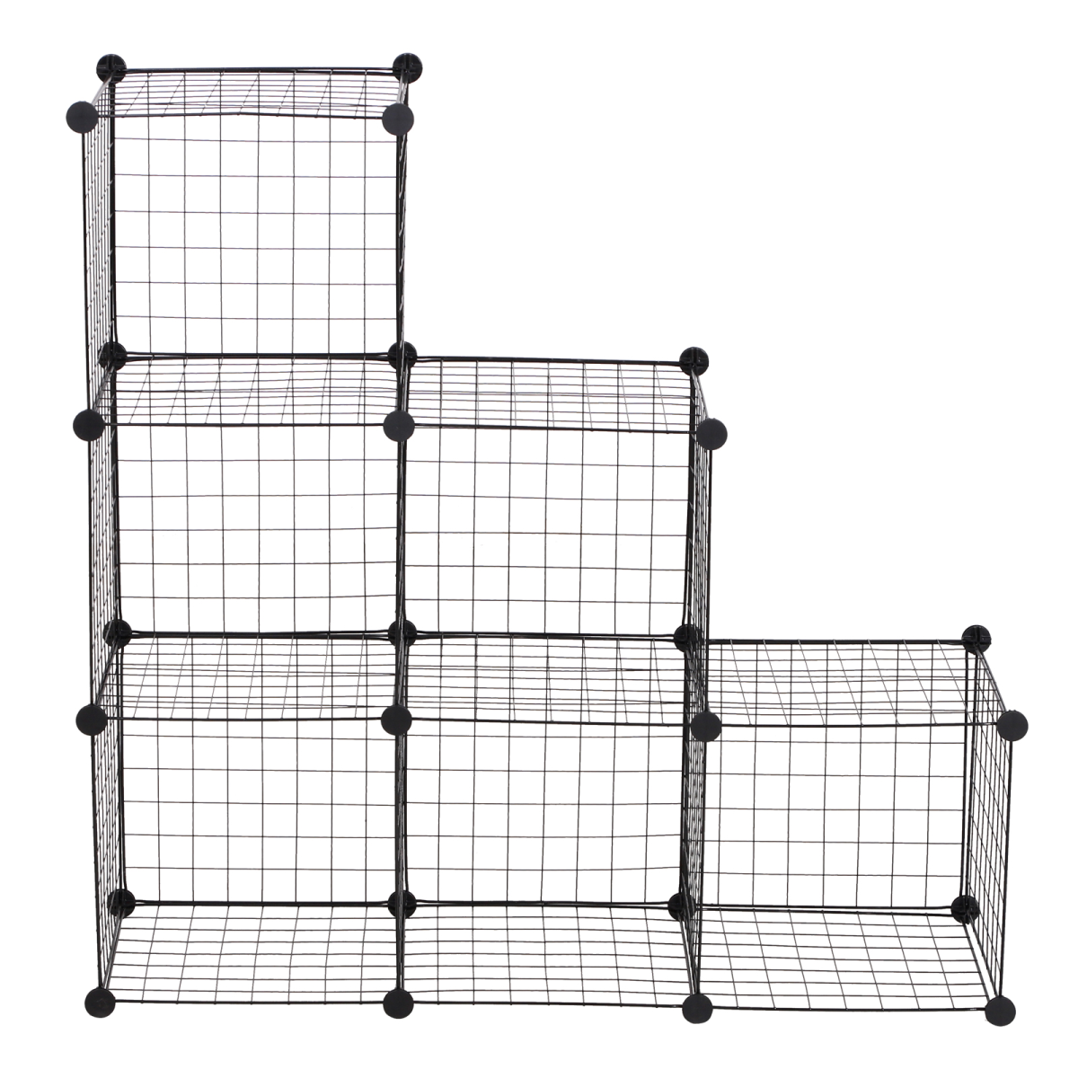 HOMCOM DIY 6 Cube Wire Storage Cabinet Organiser, Black, 111L x 37W x 111H cm