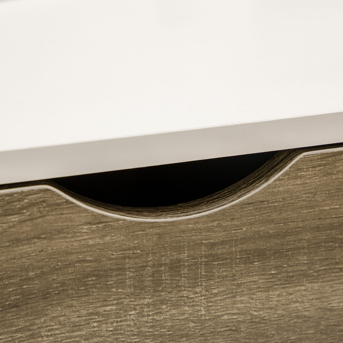 Modern White Coffee Table with Storage Shelves and 2 Drawers