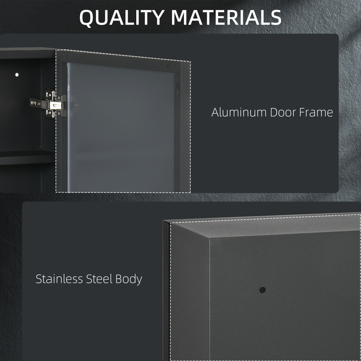 kleankin Wall-Mounted Bathroom Mirror Cabinet with Storage Shelves
