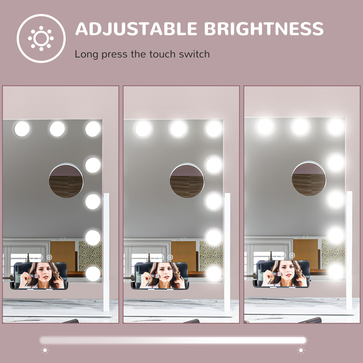 HOMCOM Hollywood Makeup Mirror with 10x Magnifier, USB Port